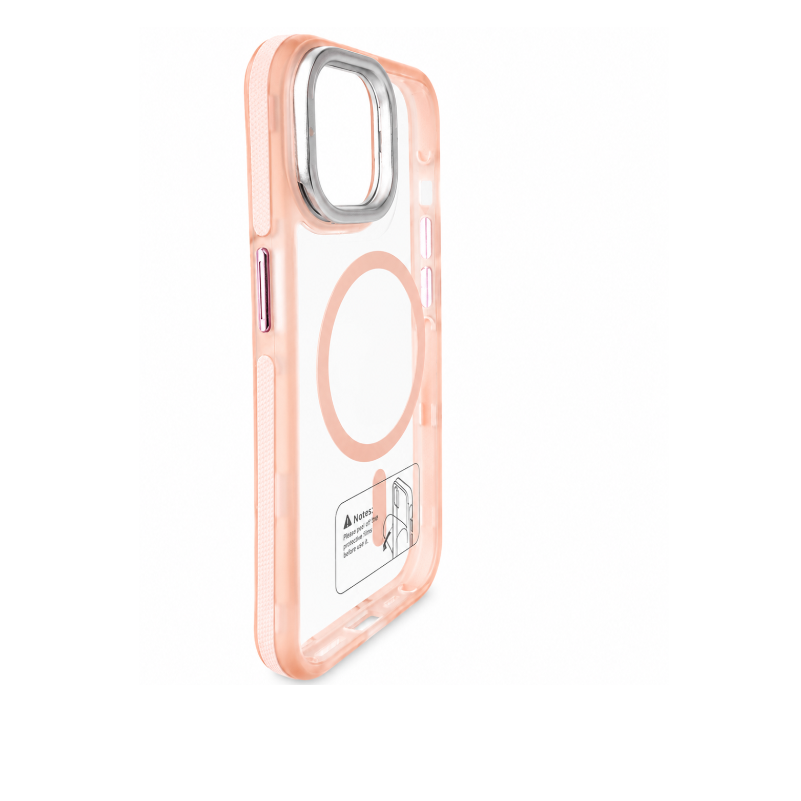iPhone 15 MagSafe Camera Ring Stand Case - Peach - Image 2