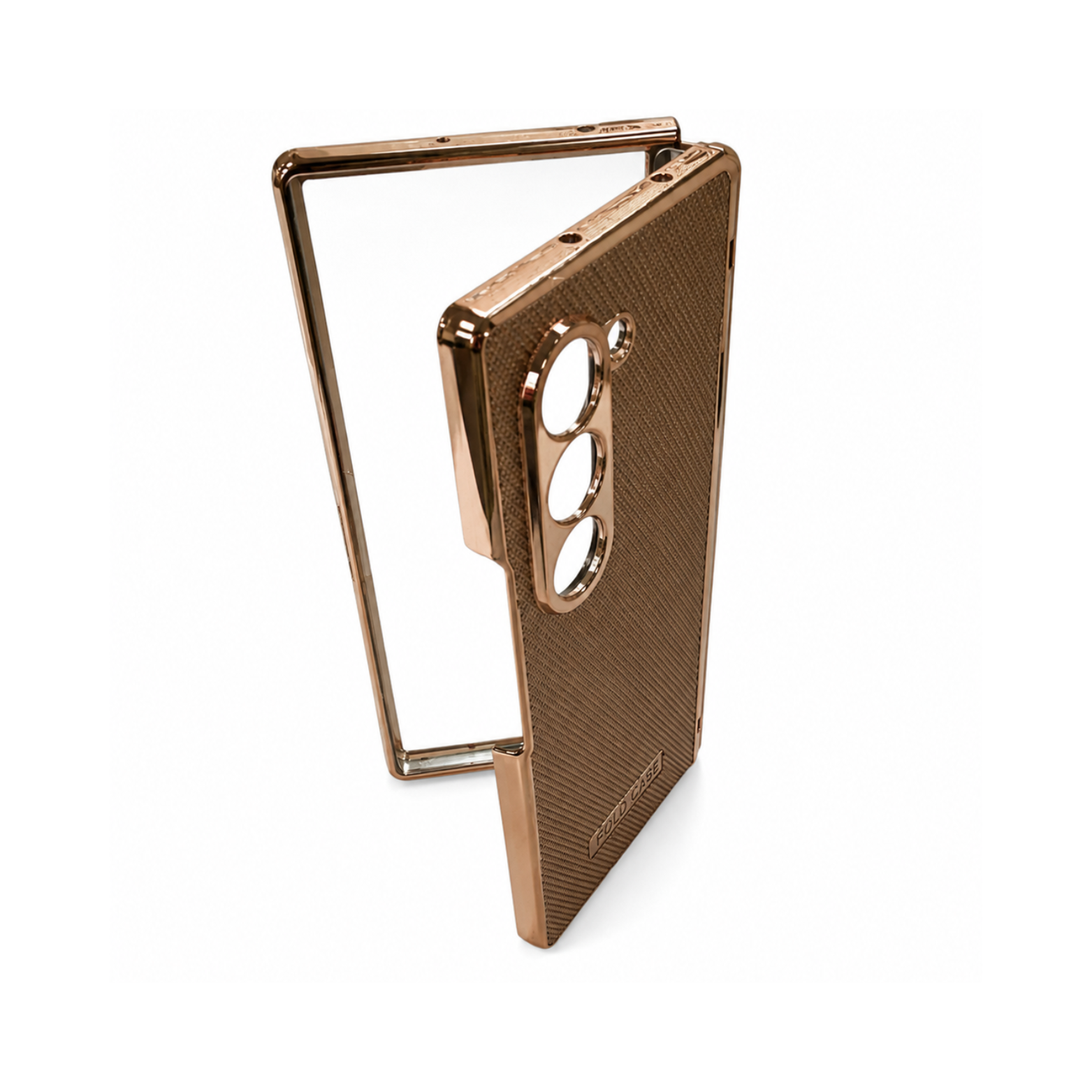 Samsung Galaxy Z Fold 6 Electroplated Armor Case - Champagne Bronze - Image 2