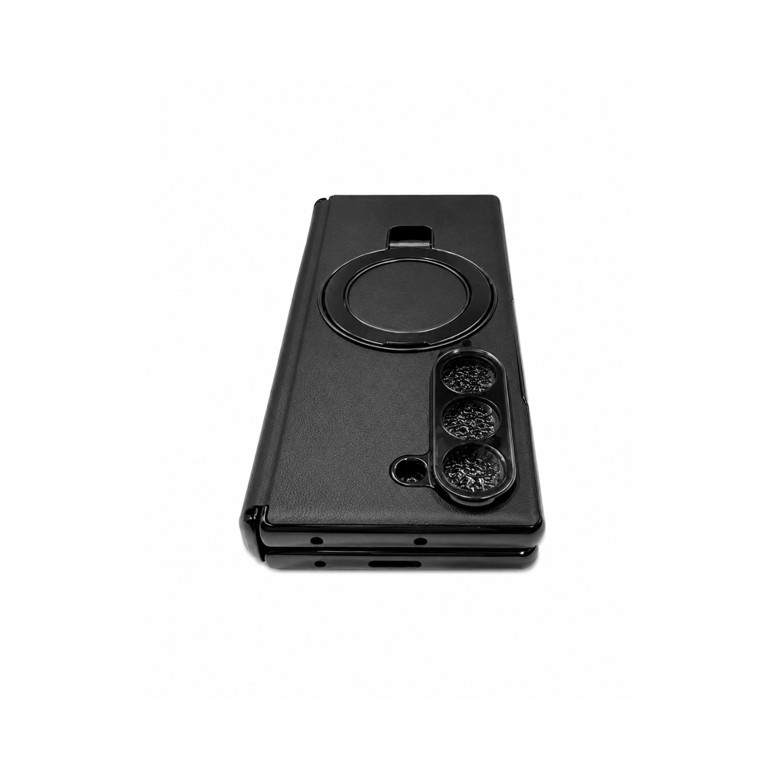 Samsung Galaxy Z Fold 6 Magnetic Ring Stand Case - Black - Image 2