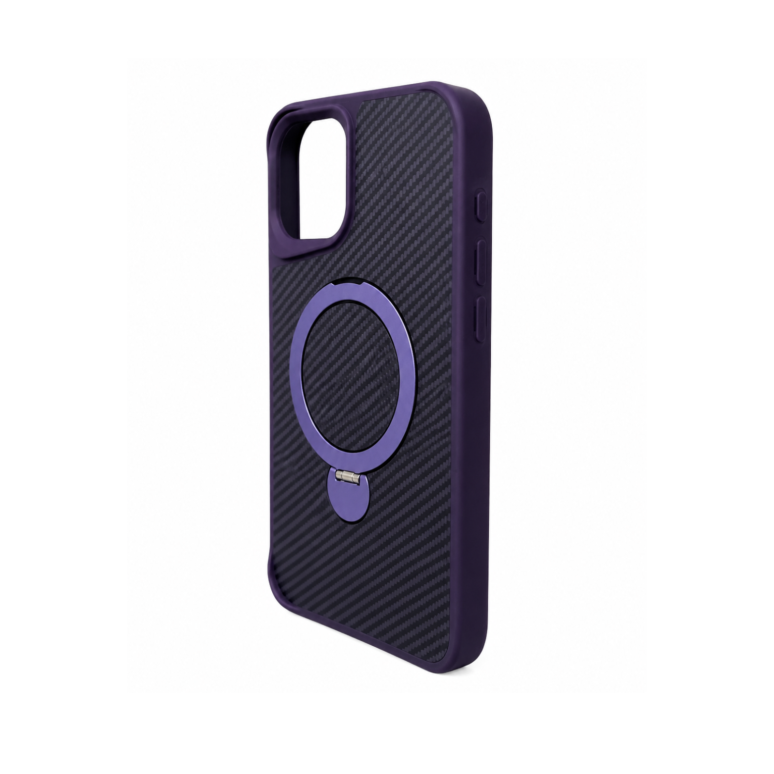 iPhone 11 Carbon Fiber MagSafe Ring Stand Case - Purple - Image 4