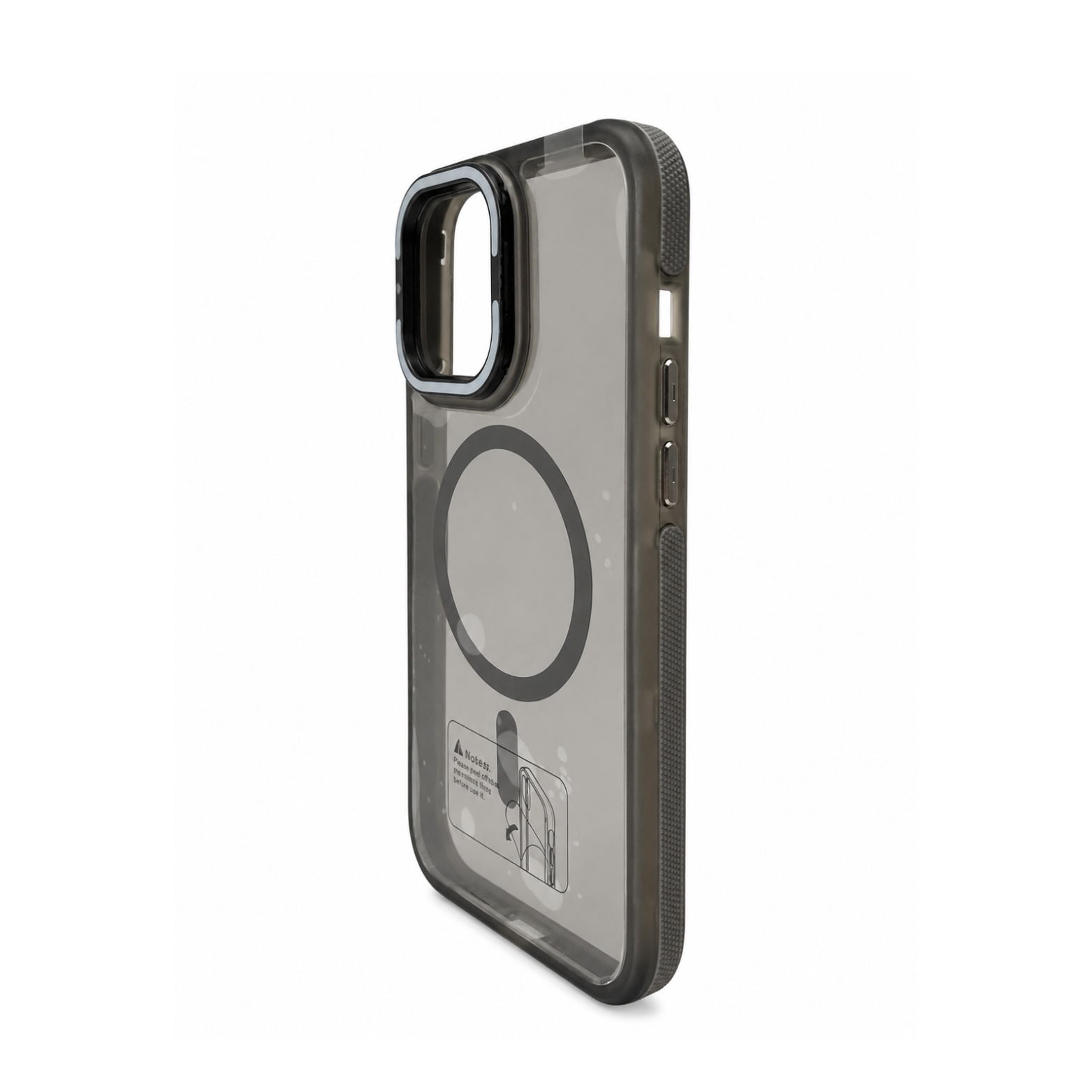 iPhone 13 Pro Max Clear MagSafe Camera Ring Kickstand Case - Smoke Gray - Image 2