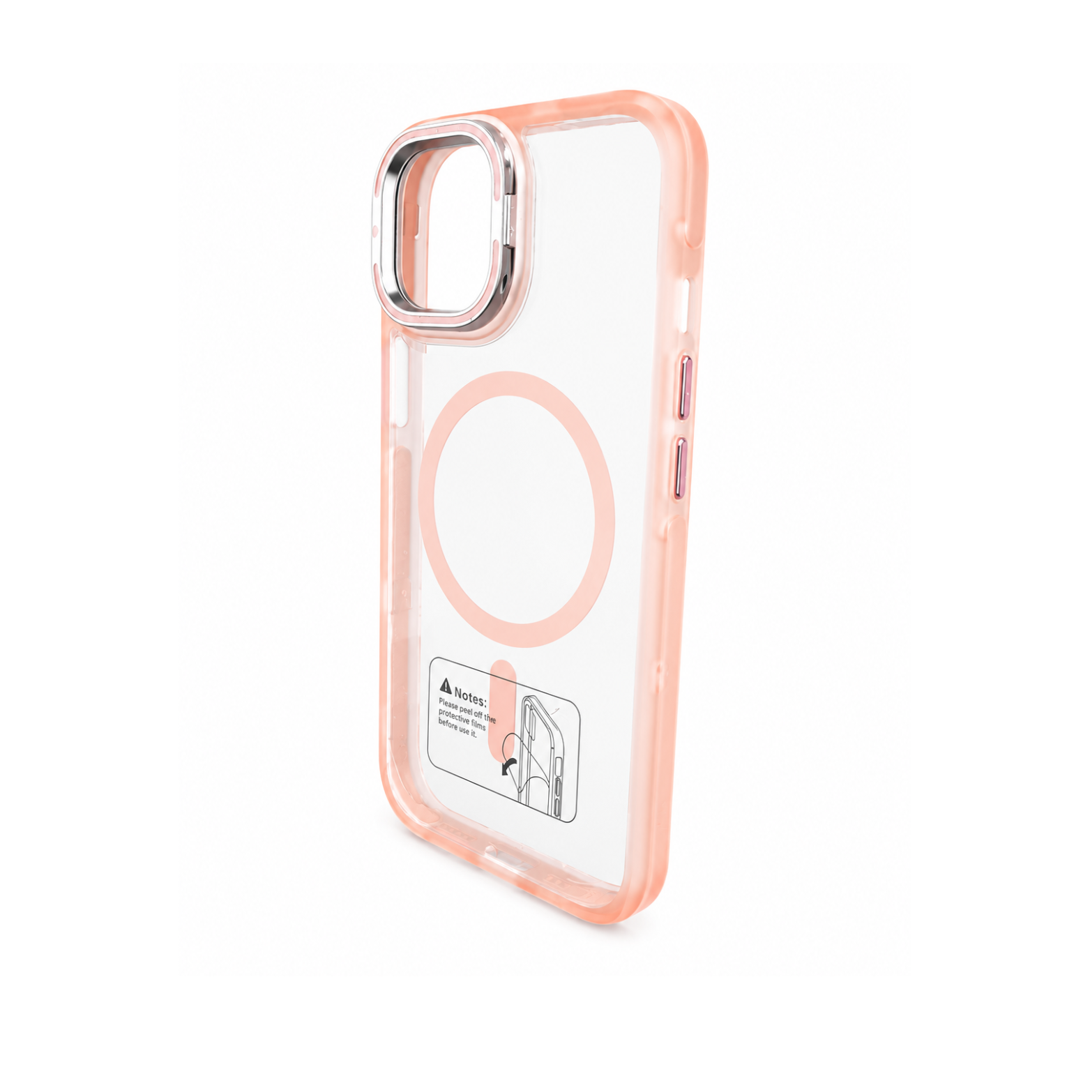 iPhone 15 MagSafe Camera Ring Stand Case - Peach - Image 4