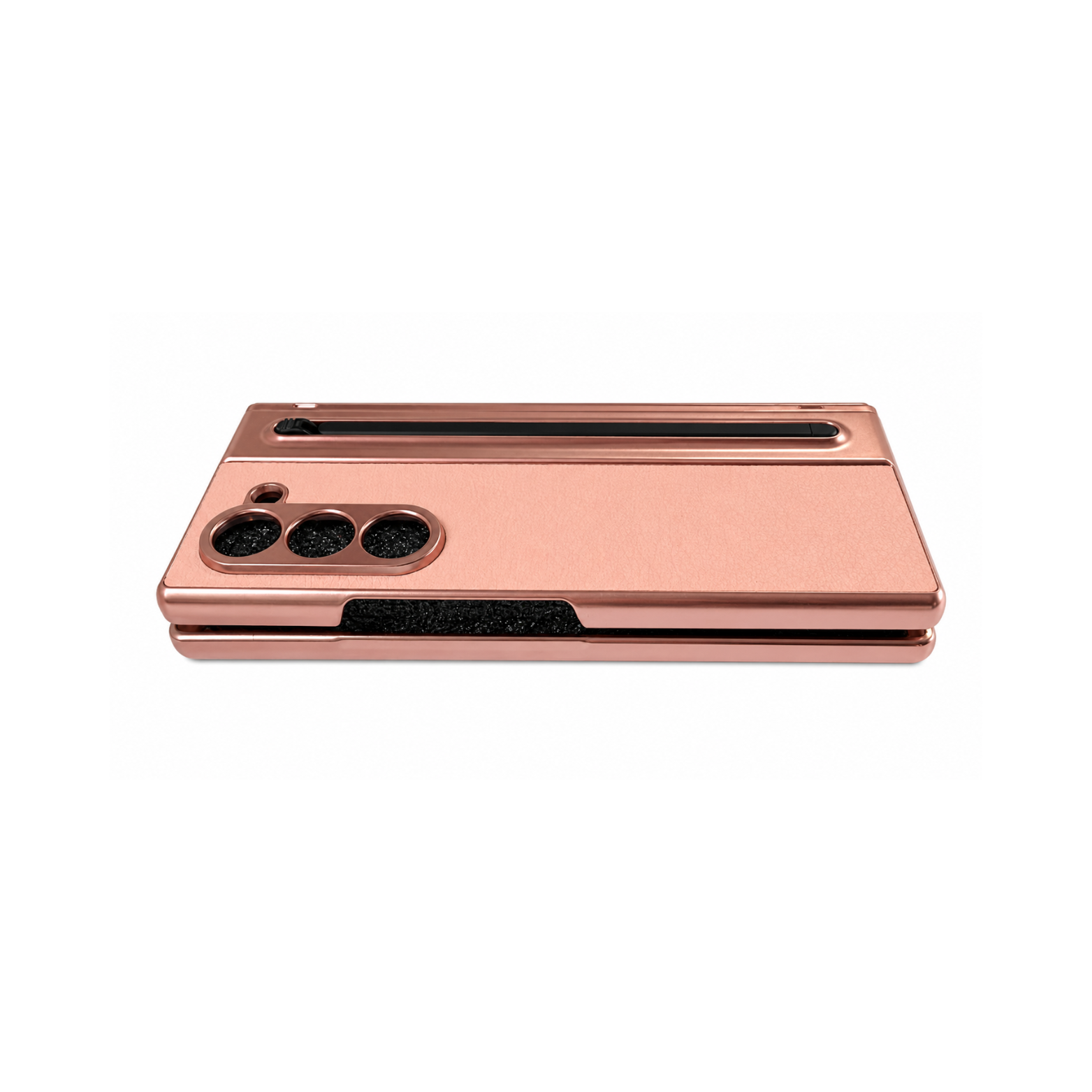 Samsung Galaxy Z Fold 6 Luxury Electroplated S Pen Holder Case - Rose Gold - Image 3
