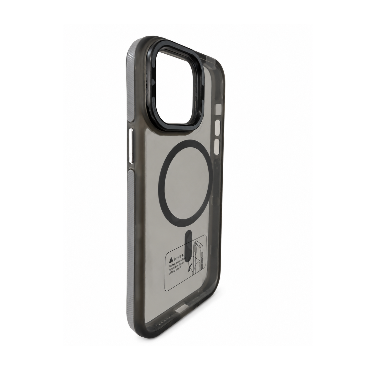 iPhone 13 Pro Max Clear MagSafe Camera Ring Kickstand Case - Smoke Gray - Image 4