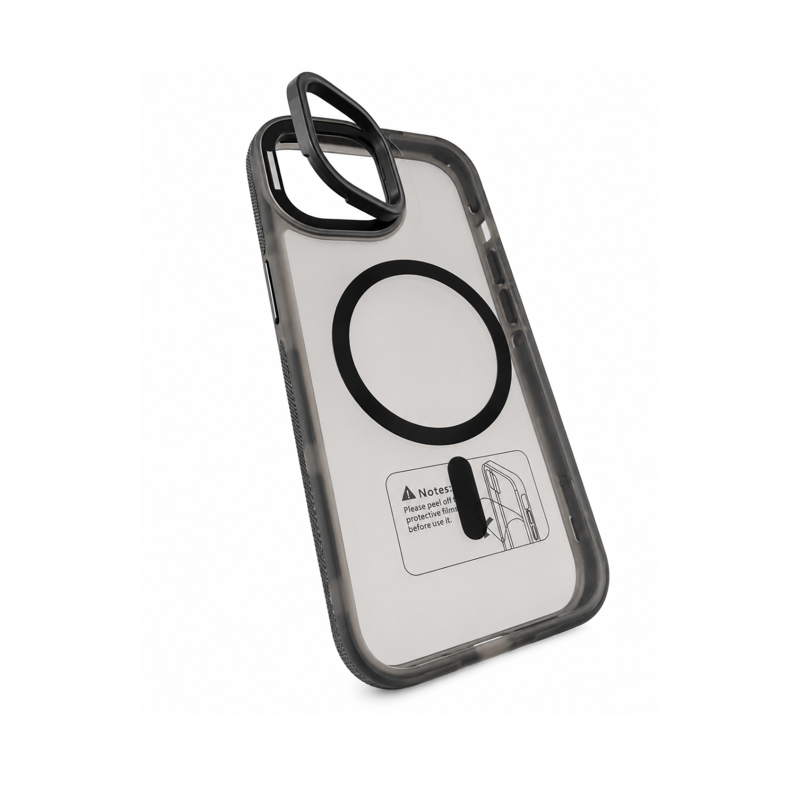 iPhone 14 Plus MagSafe Camera Ring Stand Case - Black - Image 2