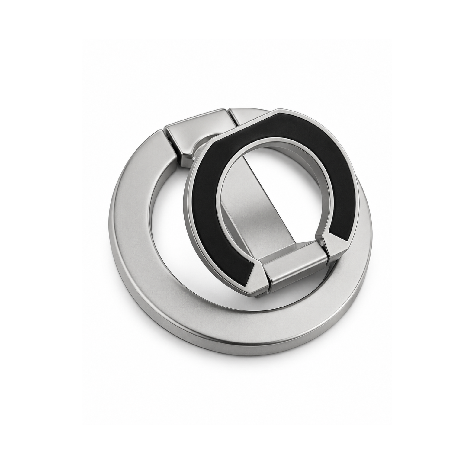 MagSafe Magnetic Phone Ring Holder with Foldable Stand - Silver - Image 2