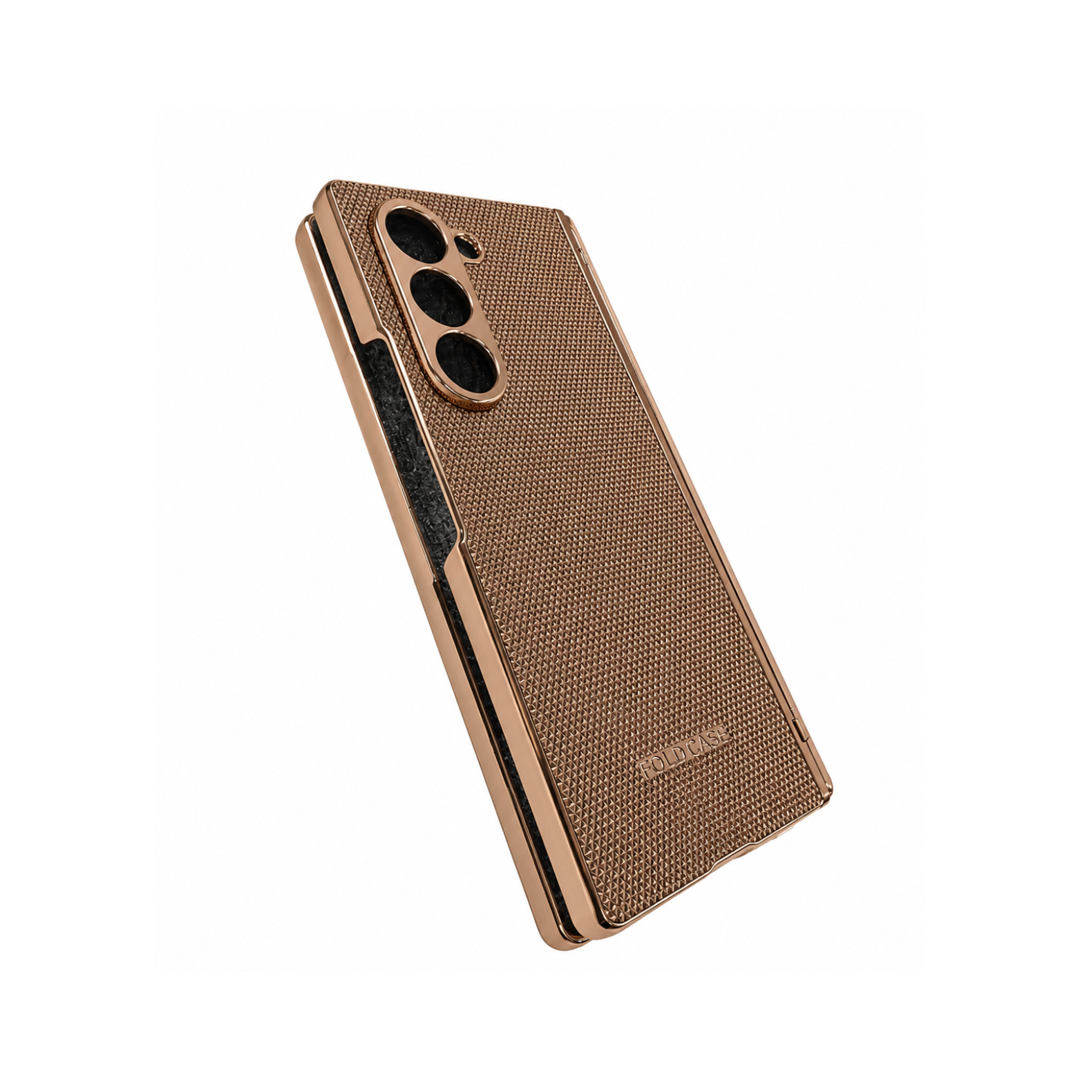 Samsung Galaxy Z Fold 6 Electroplated Armor Case - Champagne Bronze - Image 4