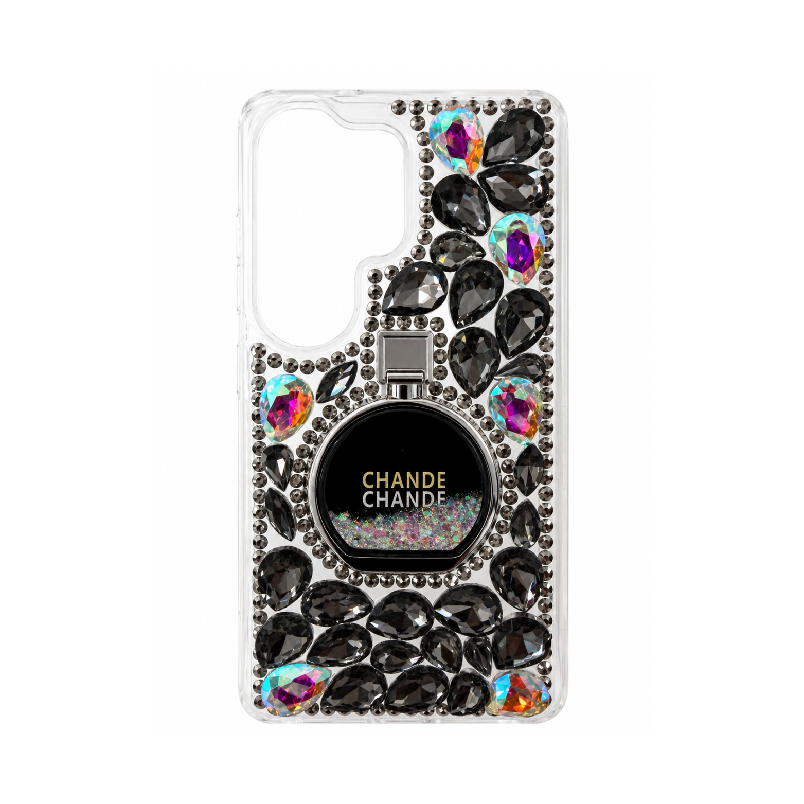 Samsung Galaxy S24 Ultra Crystal Stone Ring Case - Midnight Black