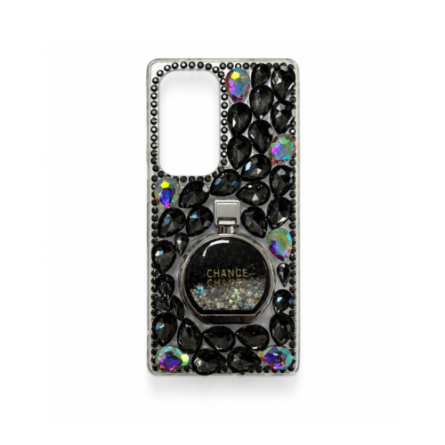 Samsung Galaxy S25 Ultra Rhinestone Ring Stand Case – Midnight Black