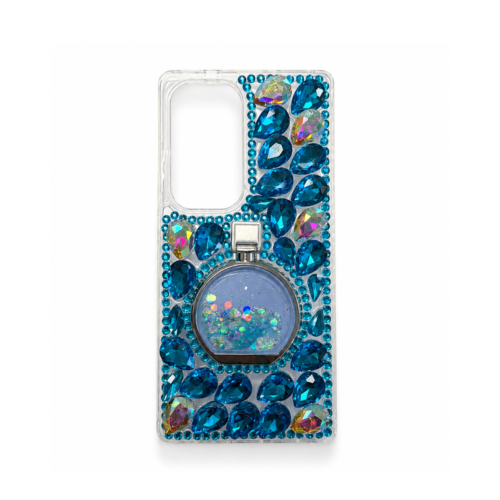 Samsung Galaxy S25 Ultra Rhinestone Ring Stand Case – Ocean Blue