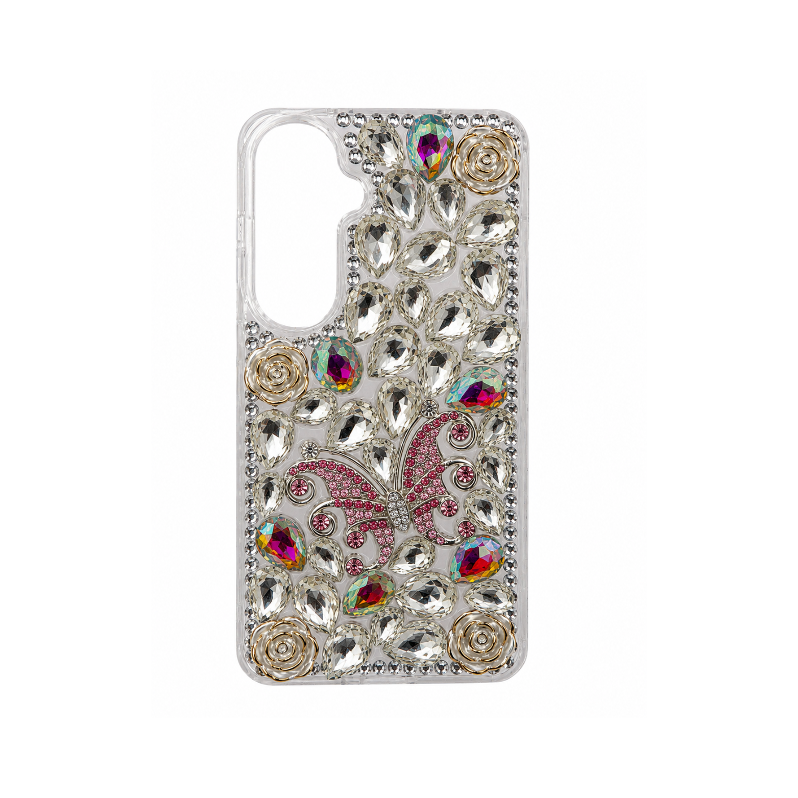 Samsung Galaxy S26 Butterfly Stone Case - Crystal Silver