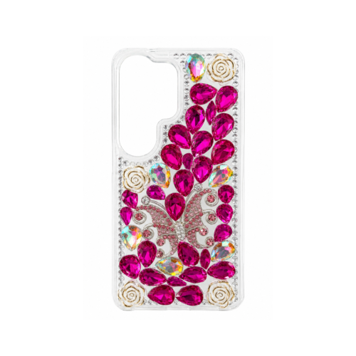 Samsung Galaxy S24 Ultra Butterfly Stone Case – Ruby Pink