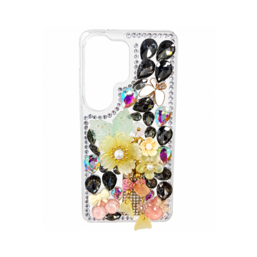 Samsung Galaxy S26 Ultra Floral Stone Case – Midnight Black