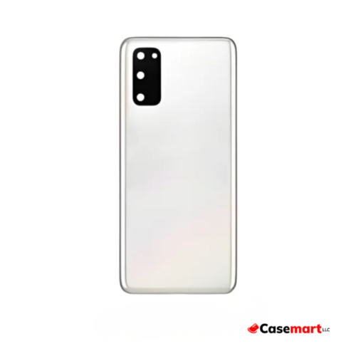 Back Glass with Camera Lens and Adhesive for Samsung Galaxy S20 Cloud White