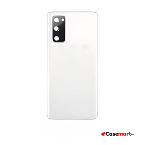 Back Glass with Camera Lens and Adhesive for Samsung Galaxy S20 FE Cloud White