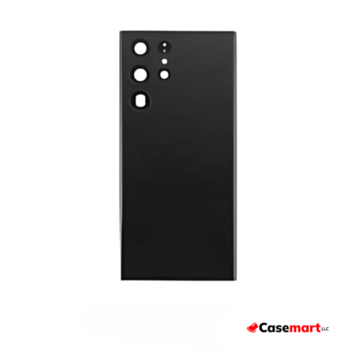 Back Glass with Camera Lens and Adhesive for Samsung Galaxy S22 Ultra Phantom Black