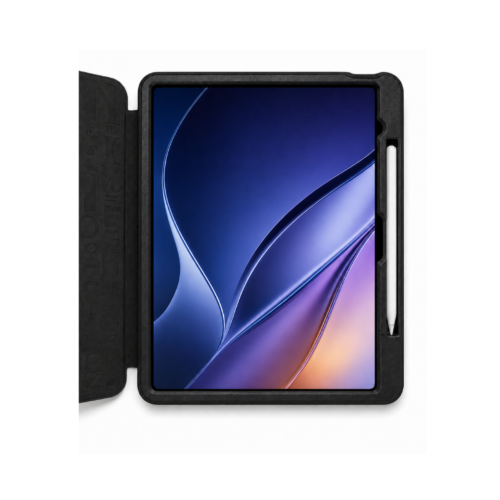 iPad Pro 11 Inch (M5 2025 / M4 2024) Heavy Duty Folio Case with Pencil Holder, Multi-Angle Stand & Auto Sleep/Wake – Black