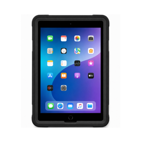 iPad 10.2 Inch 9th/8th/7th Gen (2021/2020/2019) Heavy Duty Case with 360° Rotating Stand, Hand Strap & Shoulder Strap- Black