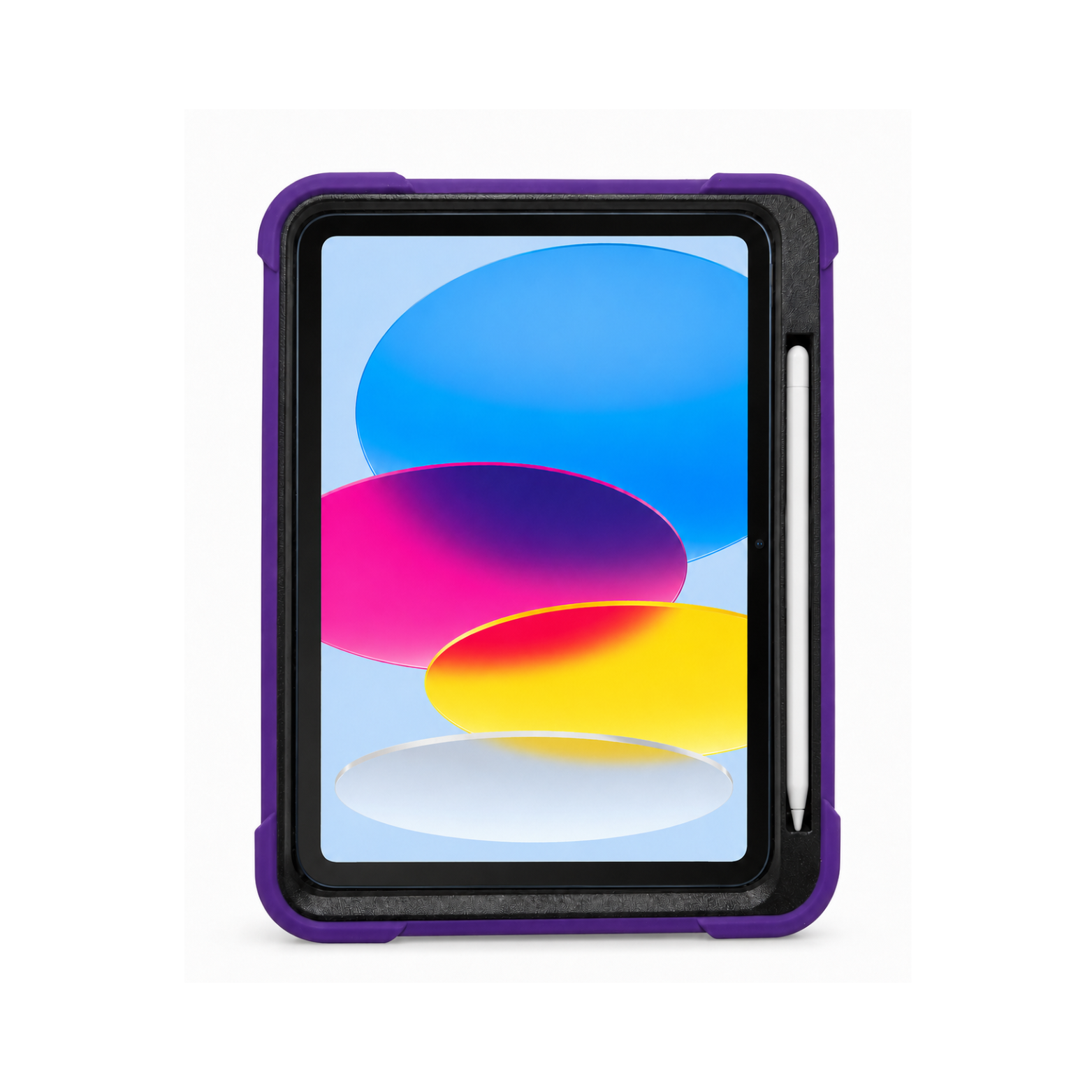 iPad (A16) 11th Generation 11 Inch (2025) / iPad 10th Generation 10.9 Inch (2022) Heavy Duty Protective Case with Pencil Holder & Kickstand - Purple/Black