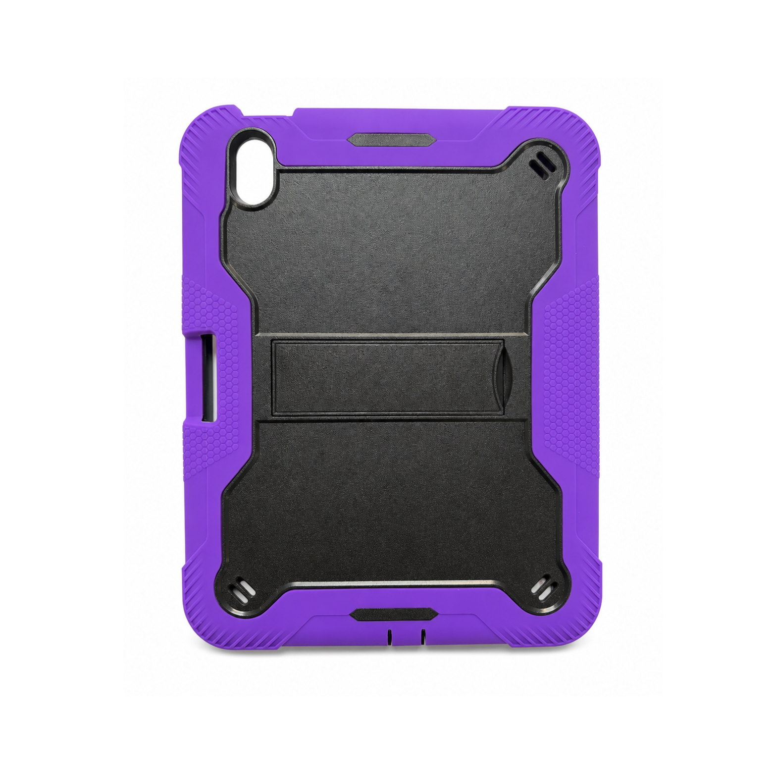 iPad (A16) 11th Generation 11 Inch (2025) / iPad 10th Generation 10.9 Inch (2022) Heavy Duty Protective Case with Pencil Holder & Kickstand - Purple/Black - Image 2