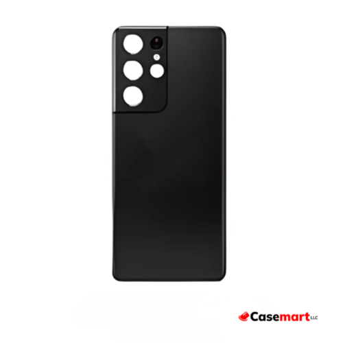 Back Glass with Camera Lens and Adhesive for Samsung Galaxy S21 Ultra Phantom Black