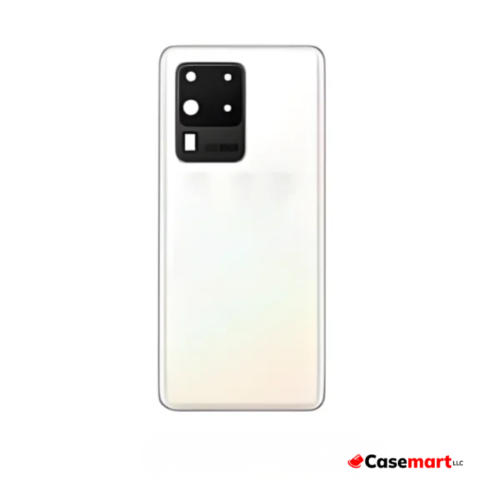 Back Glass with Camera Lens and Adhesive for Samsung Galaxy S20 Ultra Cloud White