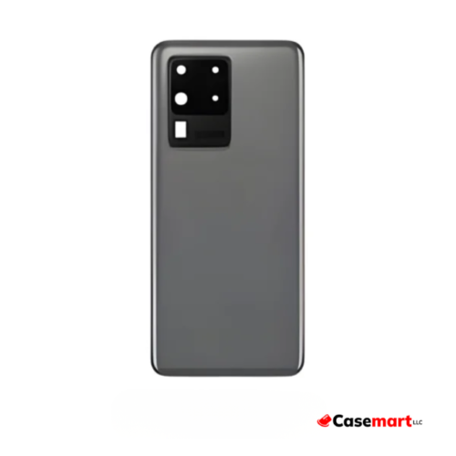 Back Glass with Camera Lens and Adhesive for Samsung Galaxy S20 Ultra Cosmic Gray