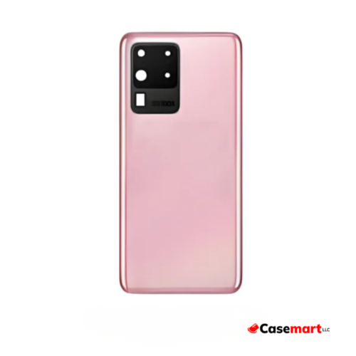 Back Glass with Camera Lens and Adhesive for Samsung Galaxy S20 Ultra Cosmic Pink