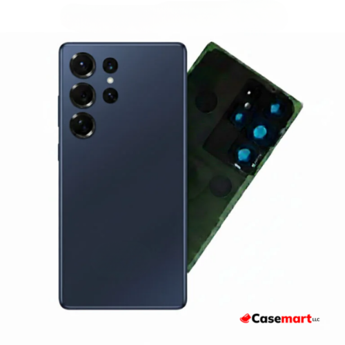 Back Glass with Camera Lens and Adhesive for Samsung Galaxy S25 Ultra (Navy Blue)