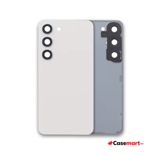 Back Glass with Camera Lens and Adhesive for Samsung Galaxy S23 Plus (White)