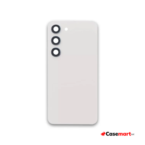 Back Glass with Camera Lens and Adhesive for Samsung Galaxy S23 (White)
