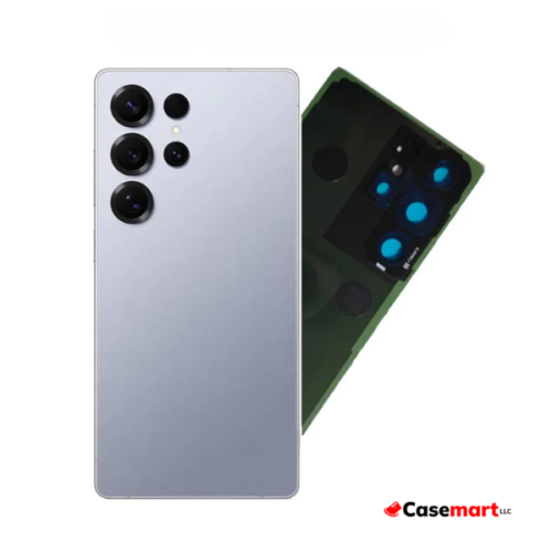 Back Glass with Camera Lens and Adhesive for Samsung Galaxy S25 Ultra (Silver)