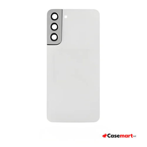 Back Glass with Camera Lens and Adhesive for Samsung Galaxy S22 Plus White