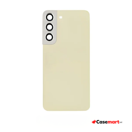 Back Glass with Camera Lens and Adhesive for Samsung Galaxy S22 Cream