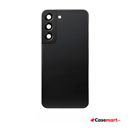 Back Glass with Camera Lens and Adhesive for Samsung Galaxy S22 Phantom Black