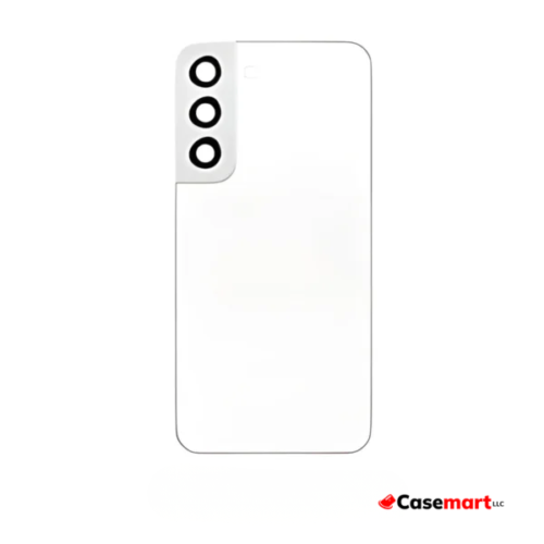 Back Glass with Camera Lens and Adhesive for Samsung Galaxy S22 Phantom White