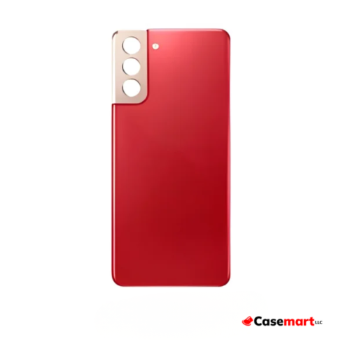 Back Glass with Camera Lens and Adhesive for Samsung Galaxy S21 Plus Phantom Red