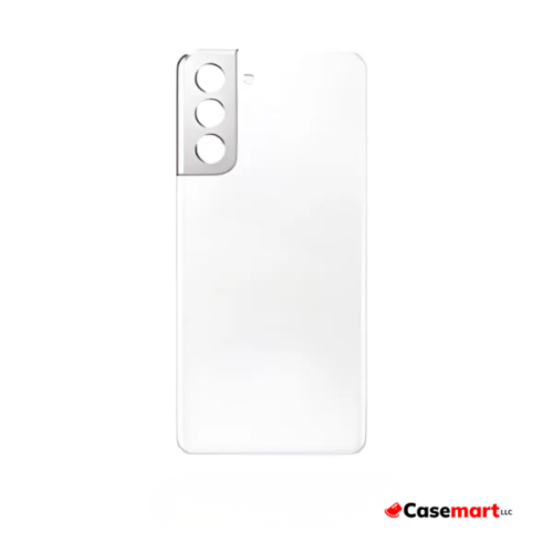 Back Glass with Camera Lens and Adhesive for Samsung Galaxy S21 Phantom White