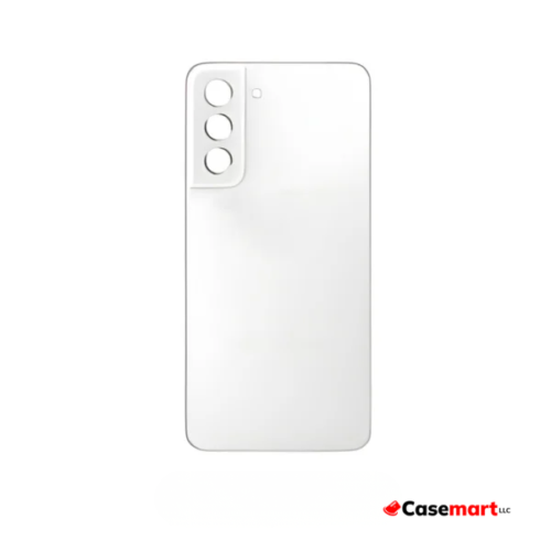 Back Glass with Camera Lens and Adhesive for Samsung Galaxy S21 FE White