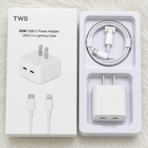 35W USB-C Fast Charger with USB-C to Lightning Compatible Cable (Logo)