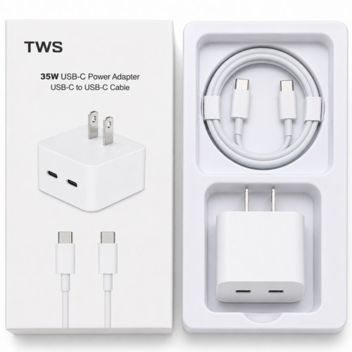 TWS 35W USB-C Fast Charger with USB-C to USB-C Cable