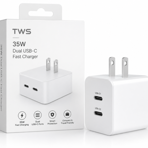 TWS 35W Dual USB-C Fast Charger Adapter